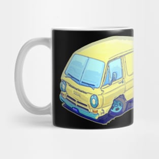 Vintage American van in vector style Mug